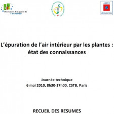 L’épuration de l’air intérieur par les plantes : état des connaissances (Journée technique)