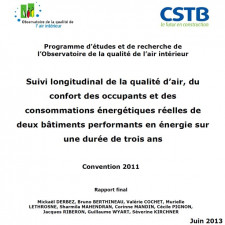 Suivi longitudinal de la qualité d’air, du confort des occupants et des consommations énergétiques réelles de deux bâtiments performants en énergie sur 3 ans