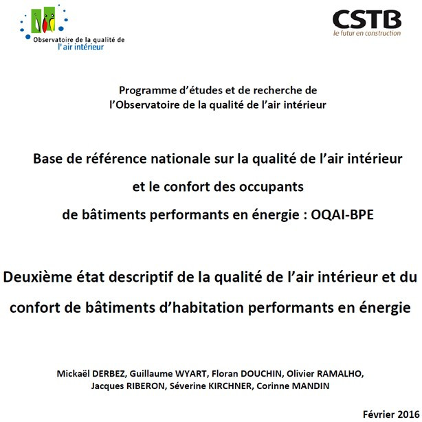 Deuxième état descriptif de la qualité de l’air intérieur et du confort de bâtiments d’habitation performants en énergie