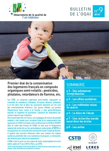 Premier état de la contamination des logements français en composés organiques semi-volatils : pesticides, phtalates, retardateurs de flamme, etc.