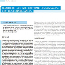 Qualité de l'air intérieur dans les gymnases : état des connaissances