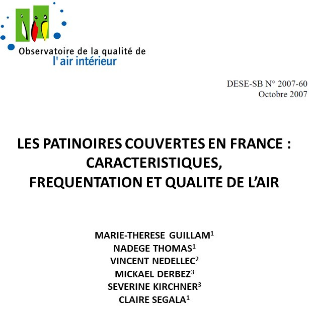 Les patinoires couvertes en France - caractéristiques, fréquentation et qualité de l’air