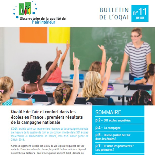 Qualité de l’air et confort dans les écoles en France : premiers résultats de la campagne nationale