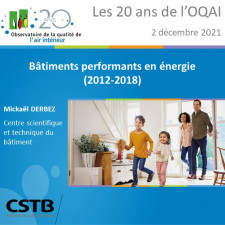 Bâtiments performants en énergie - Programme OQAI (Les 20 ans de l'OQAI)