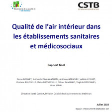 Rapport ESMS - Qualité de l’air intérieur dans les établissements sanitaires et médicosociaux